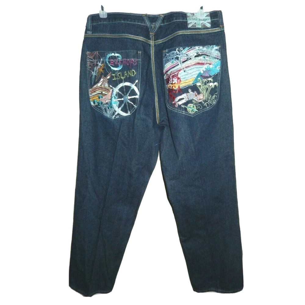 Artful Dodger Men's 40 (39 x 33) Graphic Jeans Hip Hop Skate Baggy Streetwear